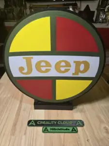 Vintage Jeep Light Box w Optional Stand
