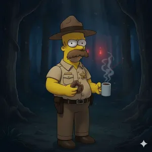 Homer as Hopper From Stranger Things