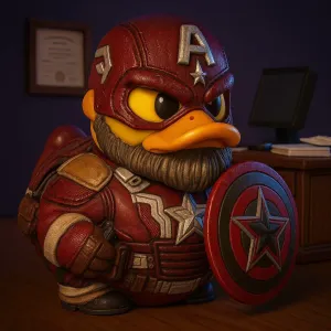 Rubber Duck - Old captain america - 3d print