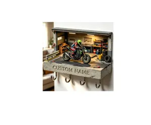 Custom Motorcycle in a Mini Garage