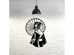 Geisha wall sculpture 2D