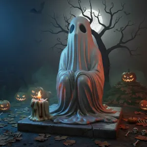 sitting candle ghost