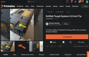 DeWalt Tough System 2.0 Anti Tip / tilt toolbox
