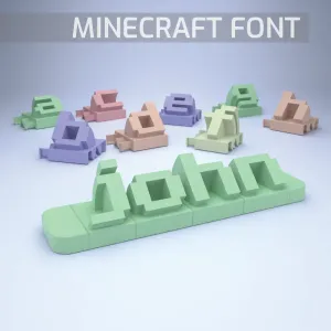 3D name from letters - Minecraft Font