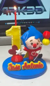 PlimPlim – Soporte de Vela Primer Cumpleaños Personalizable