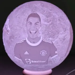 Lithophane Sphere of Cristiano Ronaldo