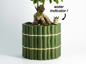 Self-Watering Plant Pot With Bamboo Buddy! Planter STL & 3MF