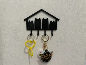 Cat key holder with 4 hooks