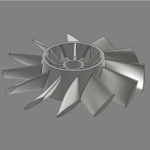 Fan for High speed hand held blower. 8mm Shaft.