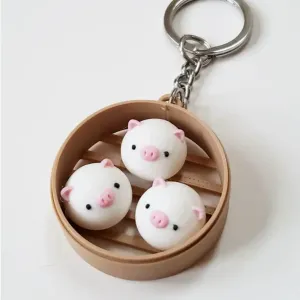 Piggy Bun Fidget Keychain (Dim Sum)