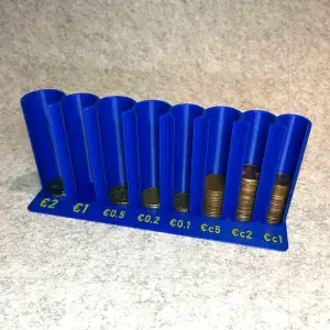 Euro coin sorter storage