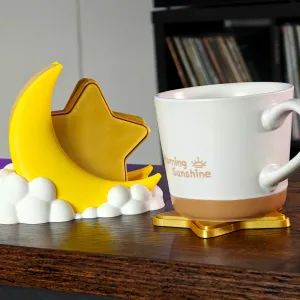 Crescent Moon and Star Coaster Set