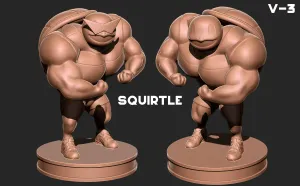 Squirtle bodybuilder V-3 - Pokemon 3D print model