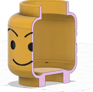 Minifigure Head pencil case with happy and sad faces XXL
