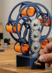 Mechanical Ferris Wheel - Gear-Driven Desktop Automata