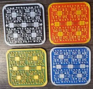 Circuit Board Coaster (Multi-color even on basic printer)