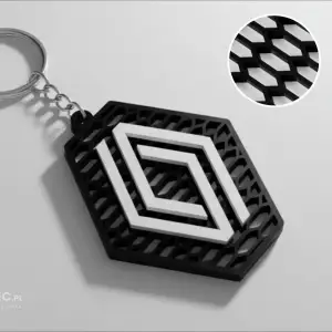 Renault honeycomb logo keychain