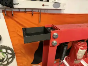 Hydraulic workshop press storage.
