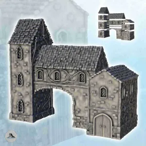 Large medieval house with vaulted passage (2) - miniatures w