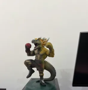 Anime Style Dinosaur Boxer - High Detail STL Model