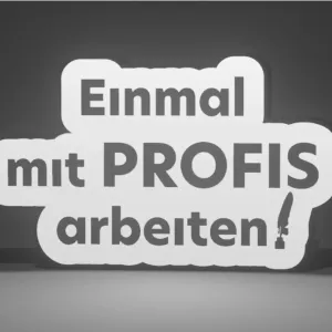 Lichtbox „Einmal mit Profis arbeiten“