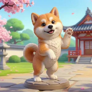 Cute Akita Japanese Dog
