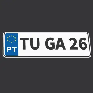 Matricula Carro TUGA26 Decoração