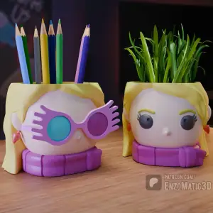 blonde witch girl - lovegood flower pot, pencil holder