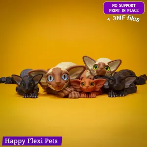 Realistic Oriental Shorthair cat the flexi fidget toy (#97)