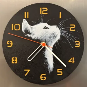 wall / desk clock White Cat