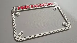 Free Palestine Keffiyeh Motorcycle License Plate Frame