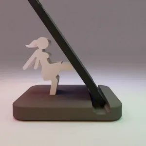 Girl Kicking Phone Stand