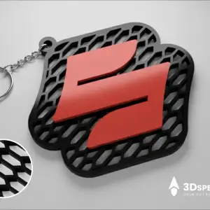 Suzuki logo honeycomb keychain