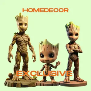 Groot: Baby, Teenage, Mature 3 models with base