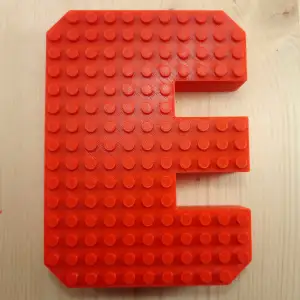 3D Letter E - Lego Compatible Studs