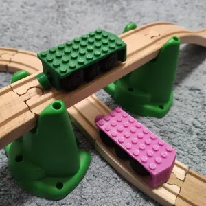 Brio train base with classic pins