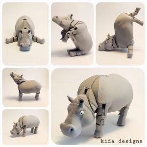 Articulated Hippo (Print-in-place)