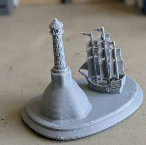 Nautical Journey - Lighthouse & Sailing Ship Diorama