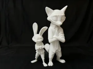 Judy Rabbit and Nick Fox in zootopia 1疯狂动物城兔子朱迪和狐狸尼克1