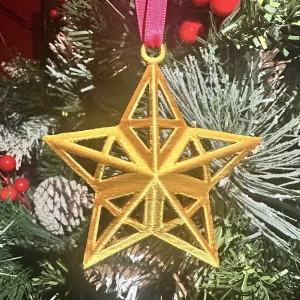Christmas Hollow Star hanging Bauble 5 arms