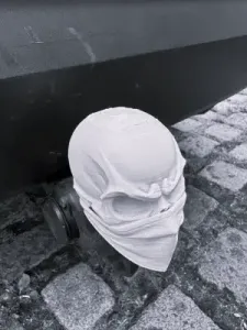 Skull-shaped tow hitch cover