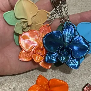 Orchid flower keychain