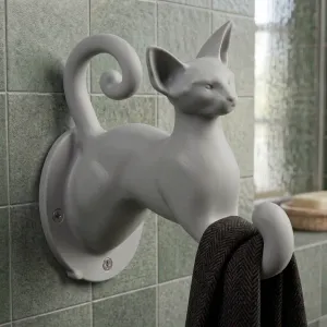 towel cat, gancho gato, holder