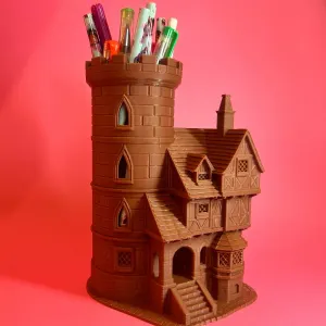Pen holder castle