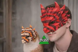 Cosplay Dragon Masquarade Ball Mask Human and Cat Mask