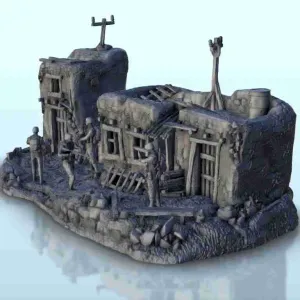 Desert houses with US modern soldiers - miniatures scenery m