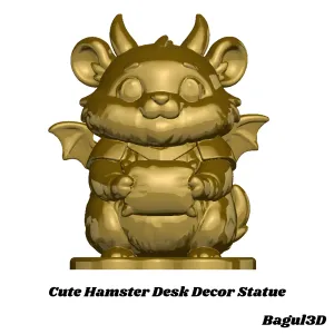 Cute Hamster Desk Decor Statue