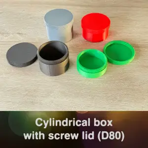 Cylindrical box with screw lid (D80)