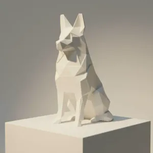 Low-poly geometric style dog – German Shepherd