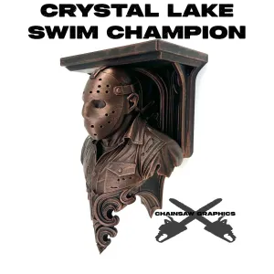 Crystal Lake Swim Champion - Jason Voorhees wall shelf